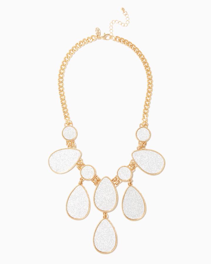 Charming Charlie Stardust Teardrops Statement Necklace