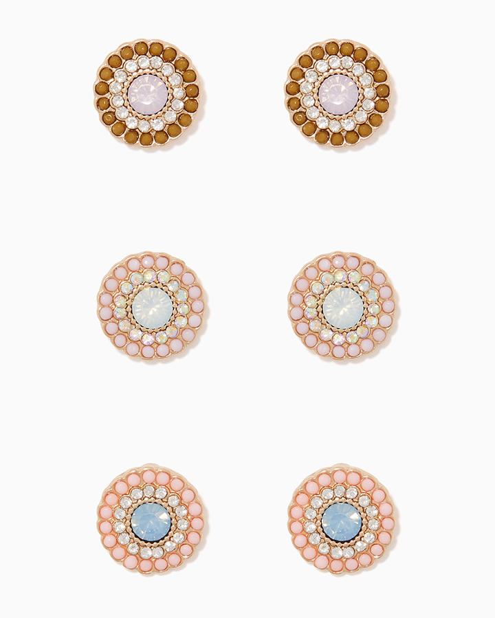 Charming Charlie Starburst Earring Stud Trio