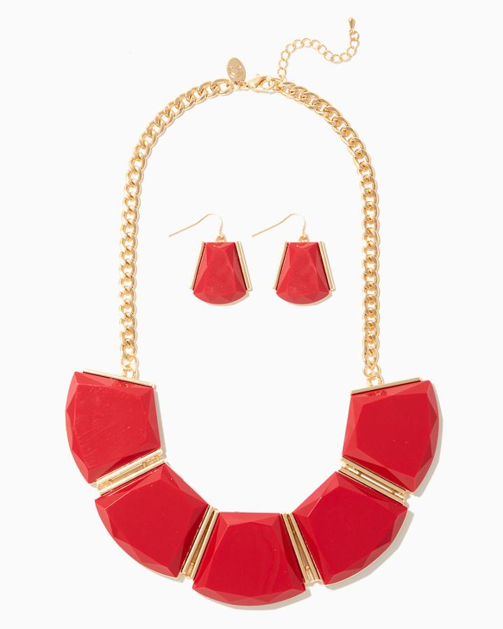 Charming Charlie Color Curves Necklace Set