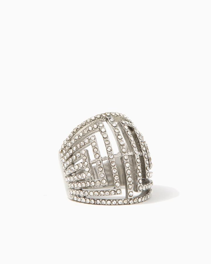 Charming Charlie Greek Key Pav Ring