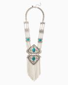 Charming Charlie Denali Fringe Turquoise Necklace