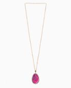 Charming Charlie Standout Beaded Stone Pendant Necklace