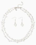 Charming Charlie Double Strand Illusion Pearl Earrings