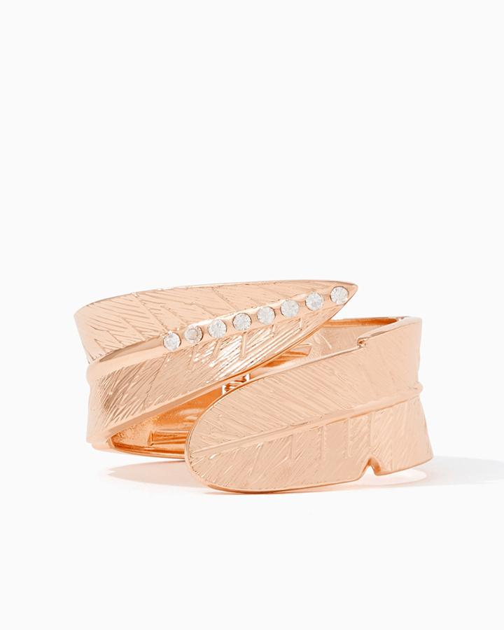 Charming Charlie Leaf Wrap Hinge Bracelet