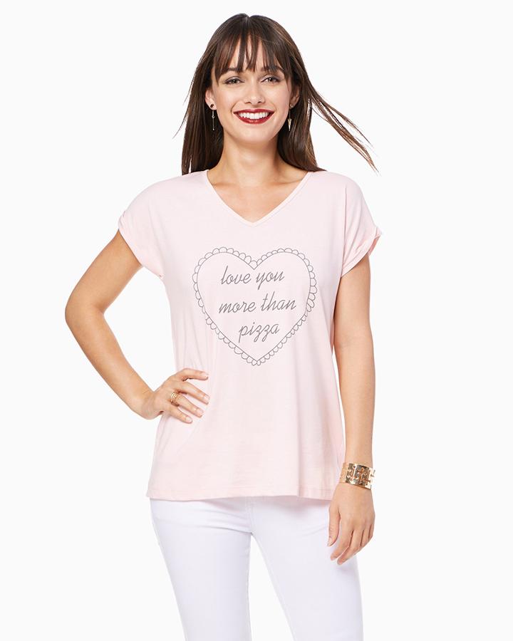 Charming Charlie Love You More Than Pizza Tee