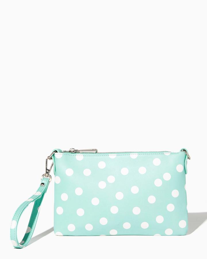 Charming Charlie Kelly Polka Dot Crossbody Wristlet