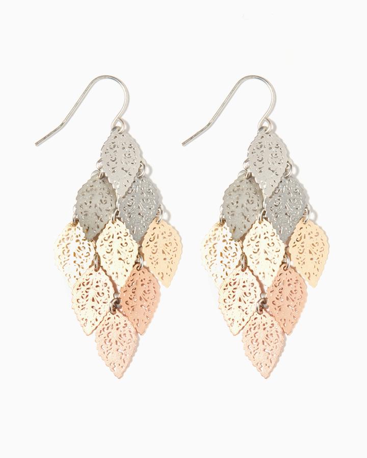 Charming Charlie Ombre Fleur Leaf Earrings