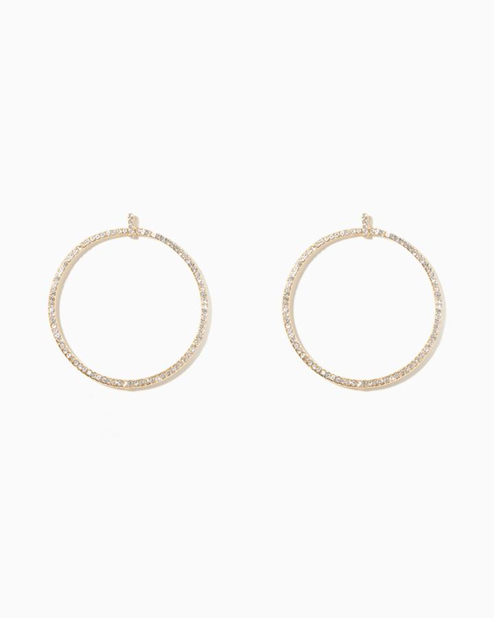 Charming Charlie Pav Post Hoop Earrings