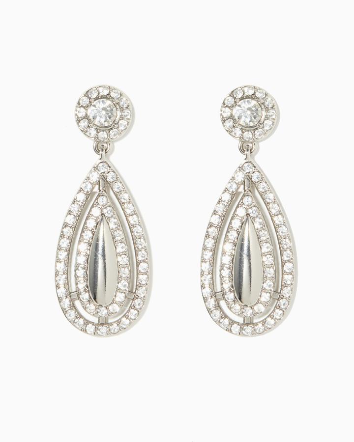 Charming Charlie Metallic Double Teardrop Earrings