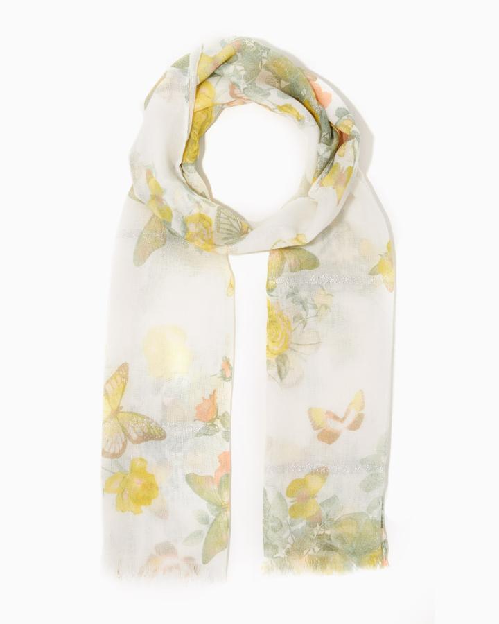 Charming Charlie Butterfly Lurex Windowpane Scarf