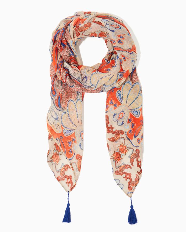 Charming Charlie Boho Paisley Tassel Scarf