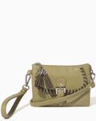 Charming Charlie Whipstitched Buckle Crossbody Bag