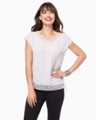Charming Charlie Crepe Lace Top