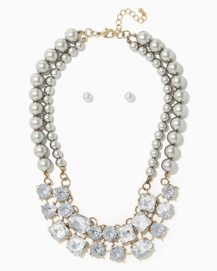 Charming Charlie Marla Pearl Necklace Set