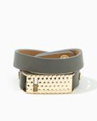 Charming Charlie Fitbit Ridge Leather Wrap Bracelet