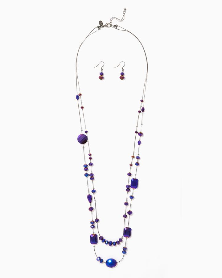 Charming Charlie Sparkling Illusion Necklace Set