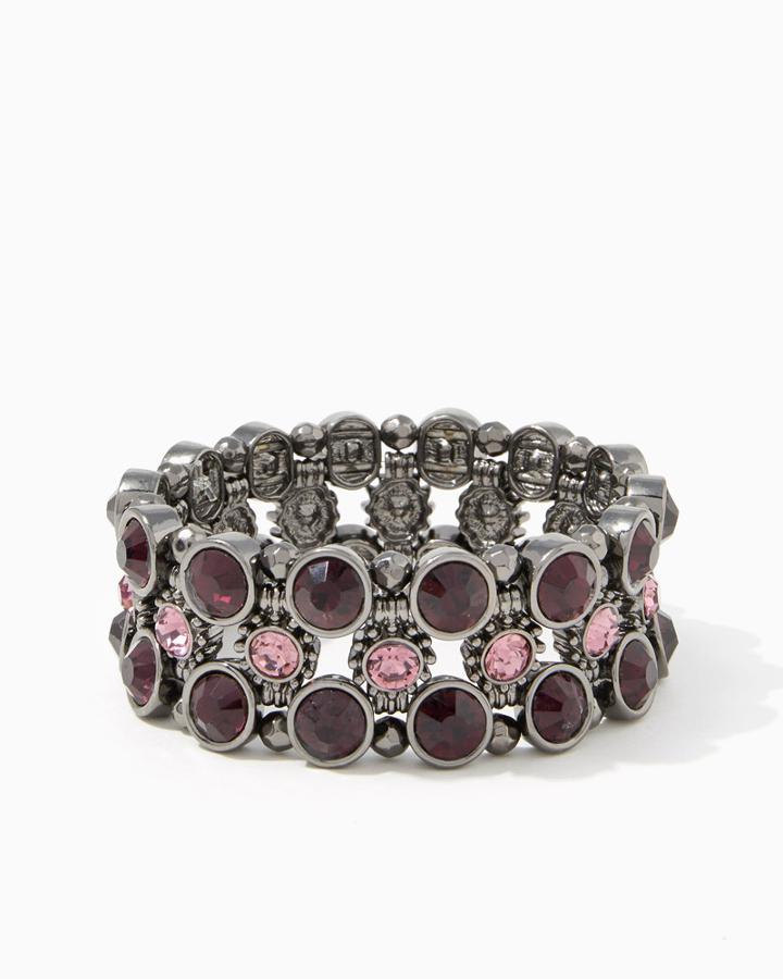 Charming Charlie Baroque Rhinestone Stretch Bracelet