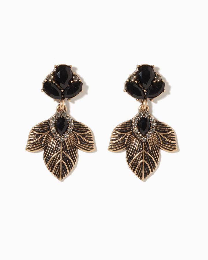 Charming Charlie Blooming Leaf Statement Earrings