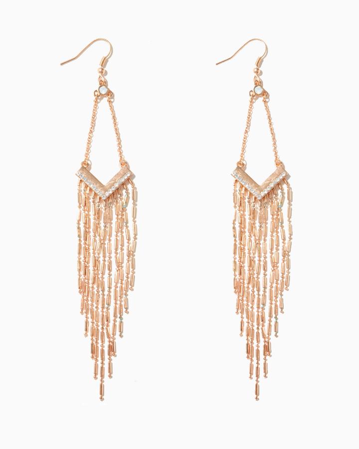 Charming Charlie Reigning Shine Fringe Earrings