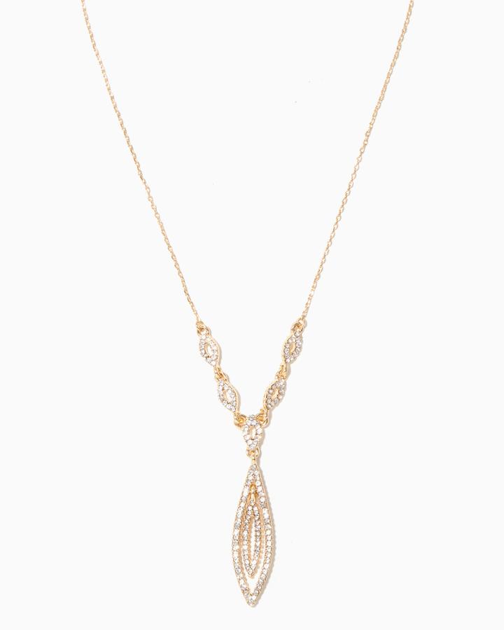 Charming Charlie Pav Marquise Pendant Necklace