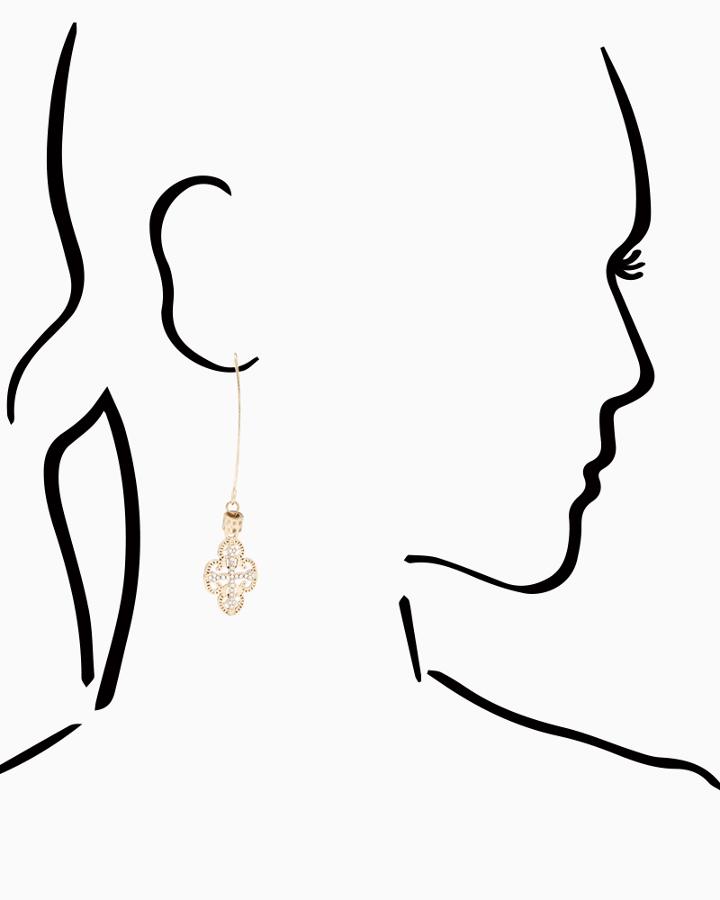 Charming Charlie Pav Cross Drop Earrings