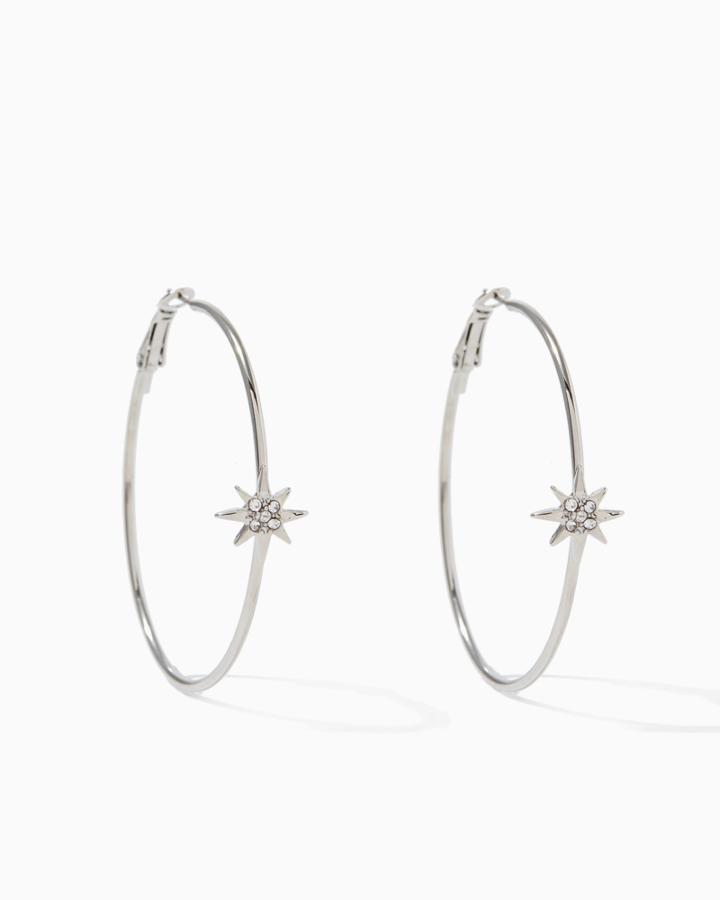 Charming Charlie Subtle Starburst Hoop Earrings