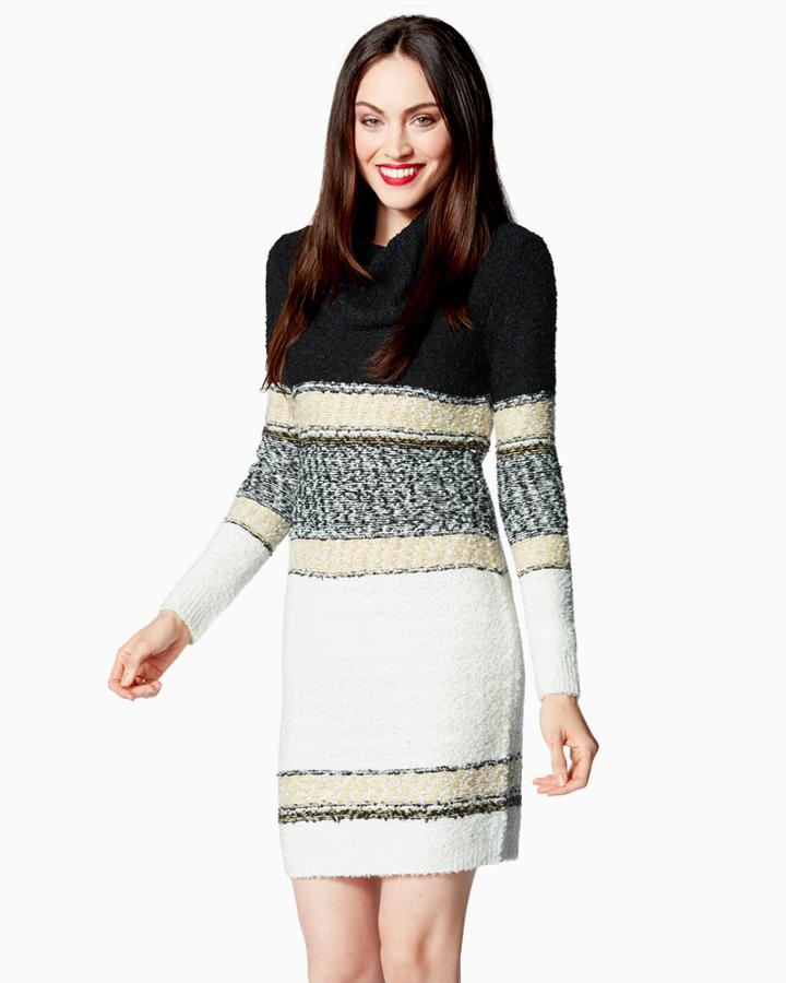 Charming Charlie Big City Colorblock Sweater Dress