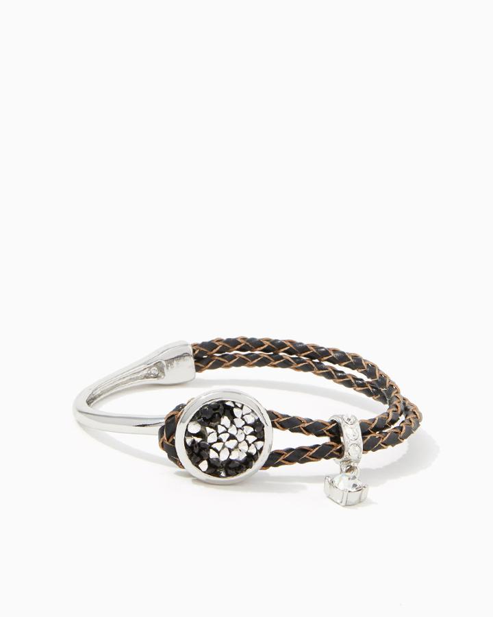Charming Charlie Druzy Braided Leather Bracelet