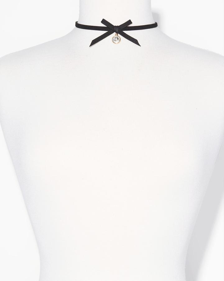 Charming Charlie Suede Bow Choker Necklace