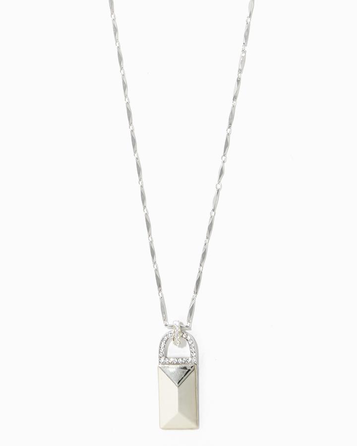 Charming Charlie Pav Pyramid Pendant Necklace