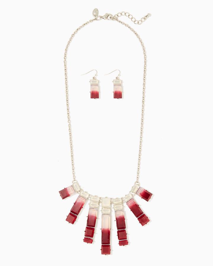 Charming Charlie Ombre Edge Necklace Set