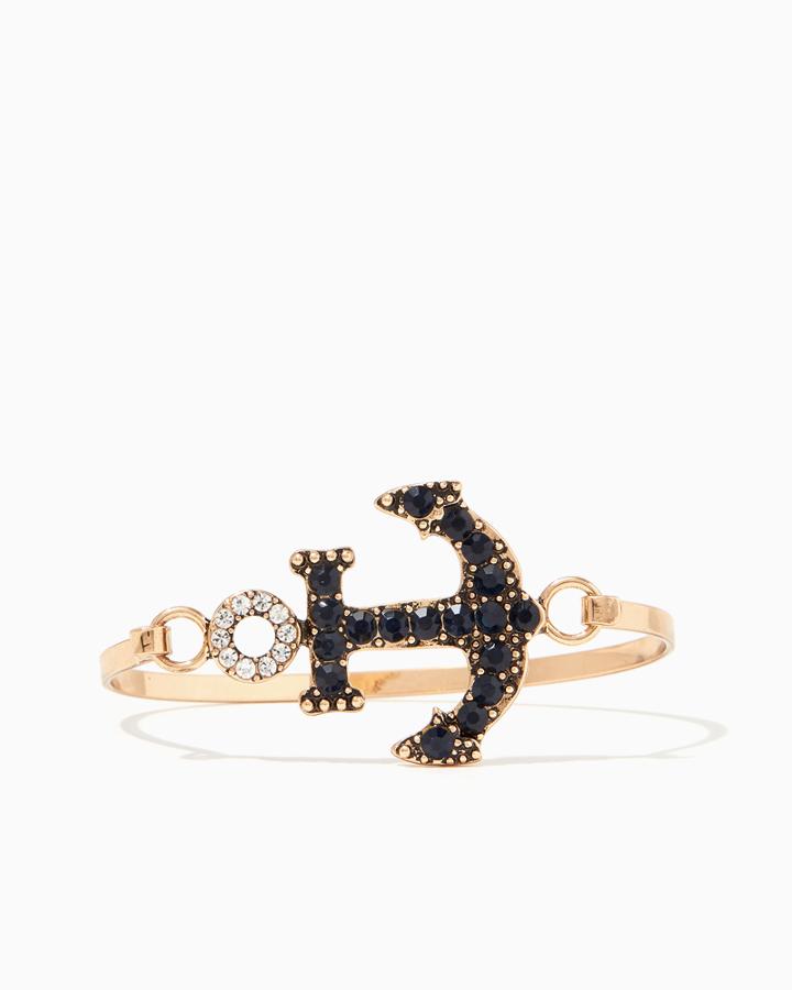 Charming Charlie Shining Anchor Clasp Bracelet