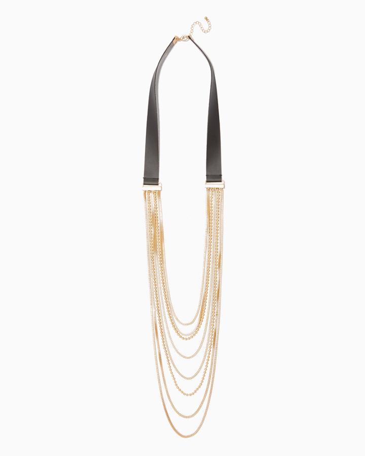Charming Charlie Mixed Chain Strap Necklace