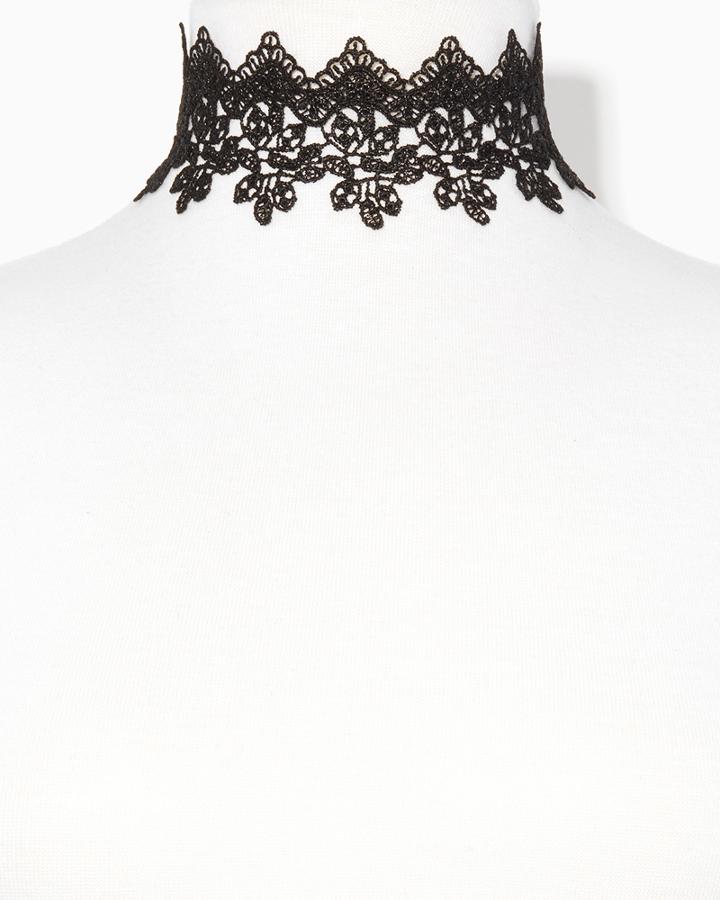 Charming Charlie Flower Lace Choker Necklace
