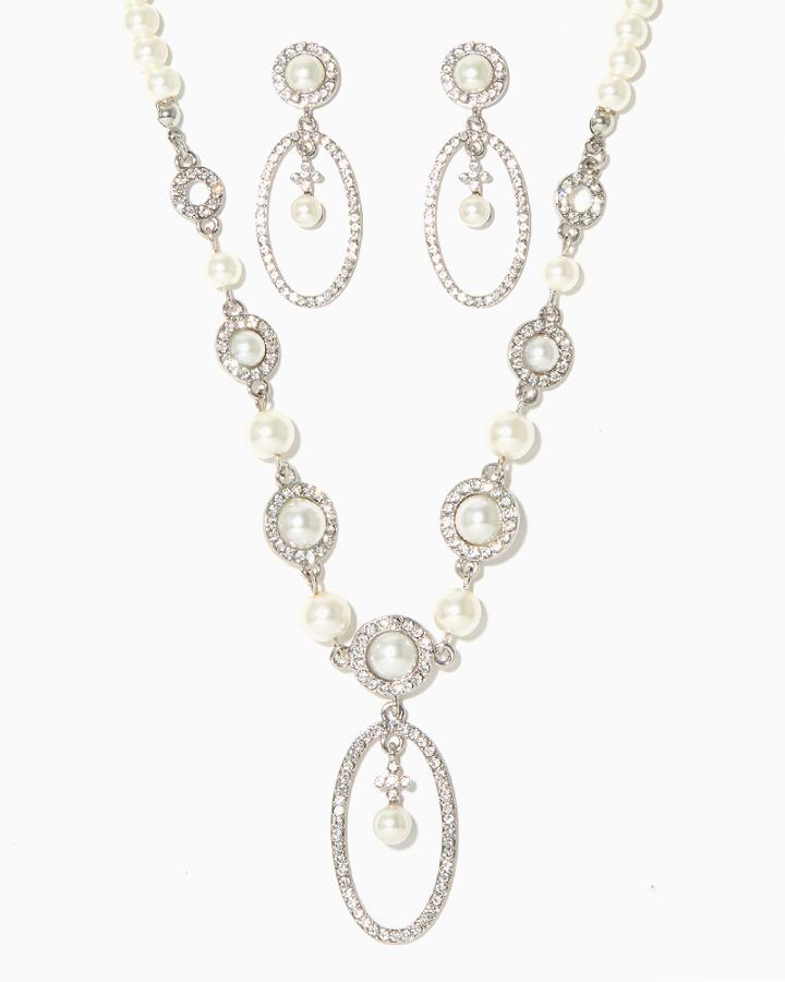 Charming Charlie Luminous Soiree Necklace Set