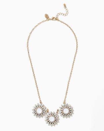 Charming Charlie Crystal Floral Statement Necklace