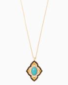 Charming Charlie Turquoise Filigree Pendant Necklace
