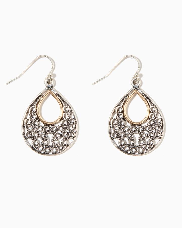 Charming Charlie Filigree Rope Teardrop Earrings