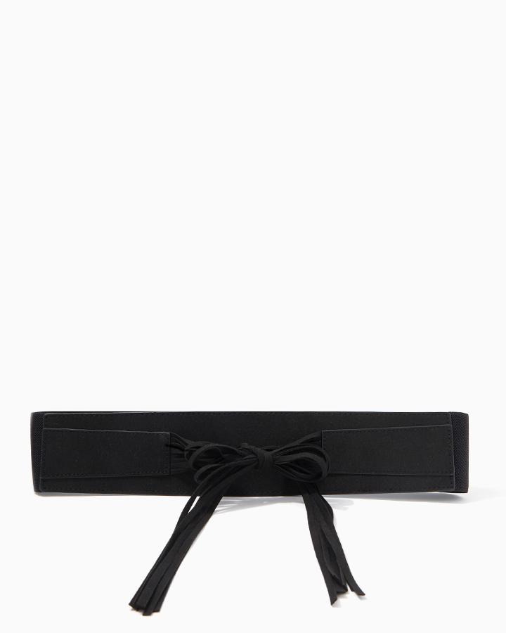 Charming Charlie Faux Suede Fringe Belt