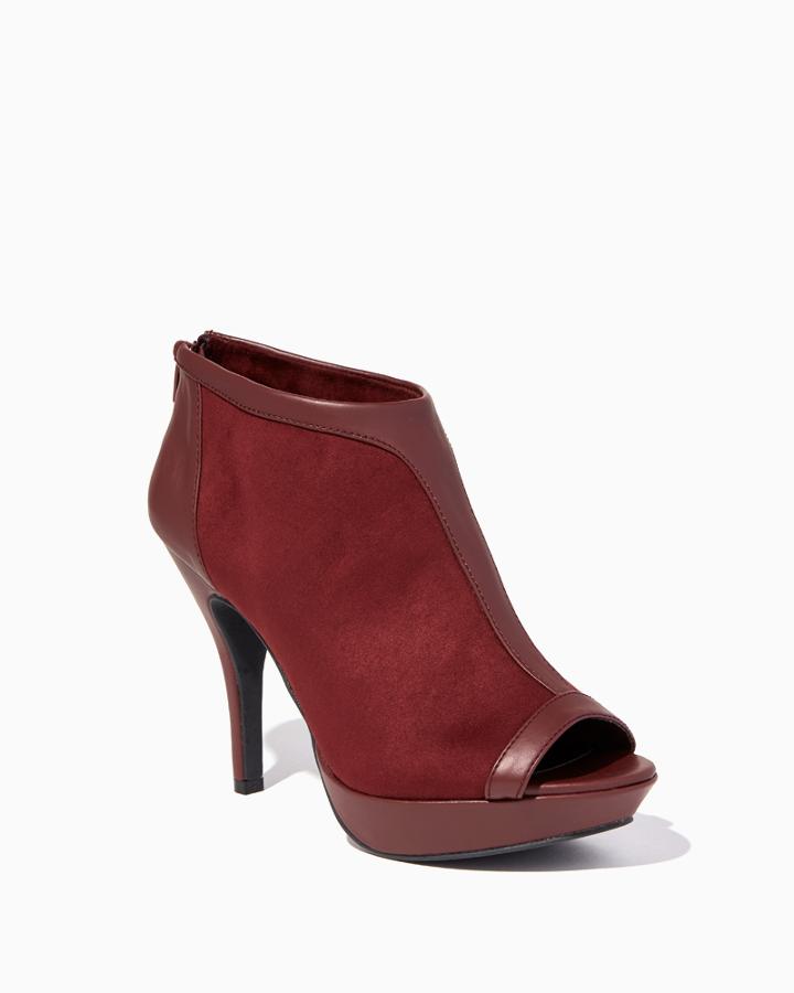 Charming Charlie Open-toe Textured Platform Booties