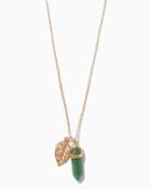 Charming Charlie Healing Leaf Pendant Necklace