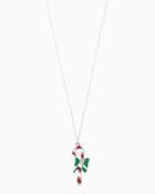 Charming Charlie Candy Cane Bow Necklace