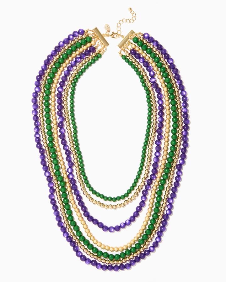 Charming Charlie Fat Tuesday Beaded Necklace