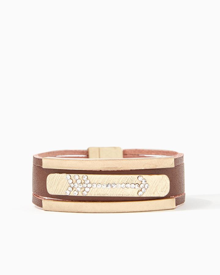 Charming Charlie Archer Leather Strap Bracelet