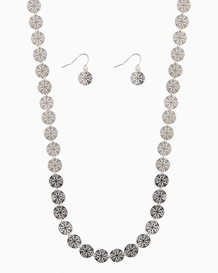 Charming Charlie Filigree Coin Necklace Set
