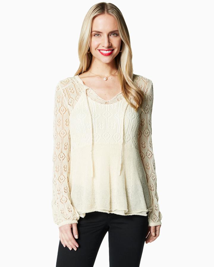 Charming Charlie Cool Crochet Pullover Sweater