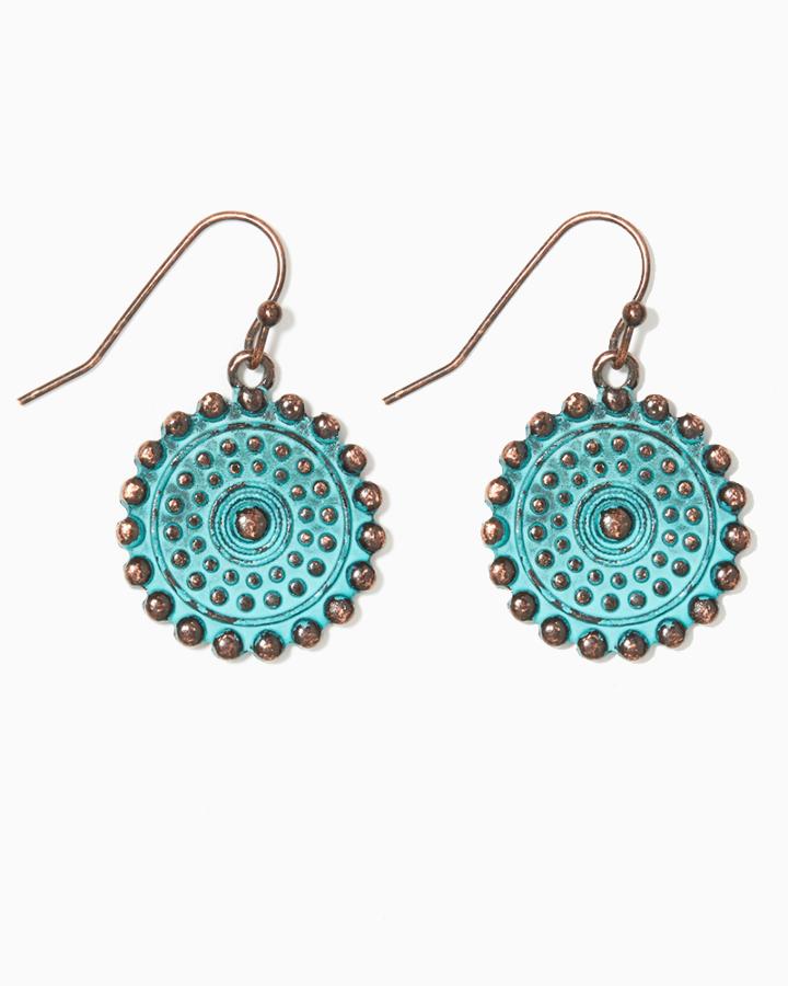 Charming Charlie Sun Dot Medallion Earrings