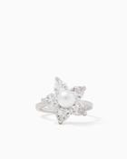Charming Charlie Petals And Pearl Cz Ring