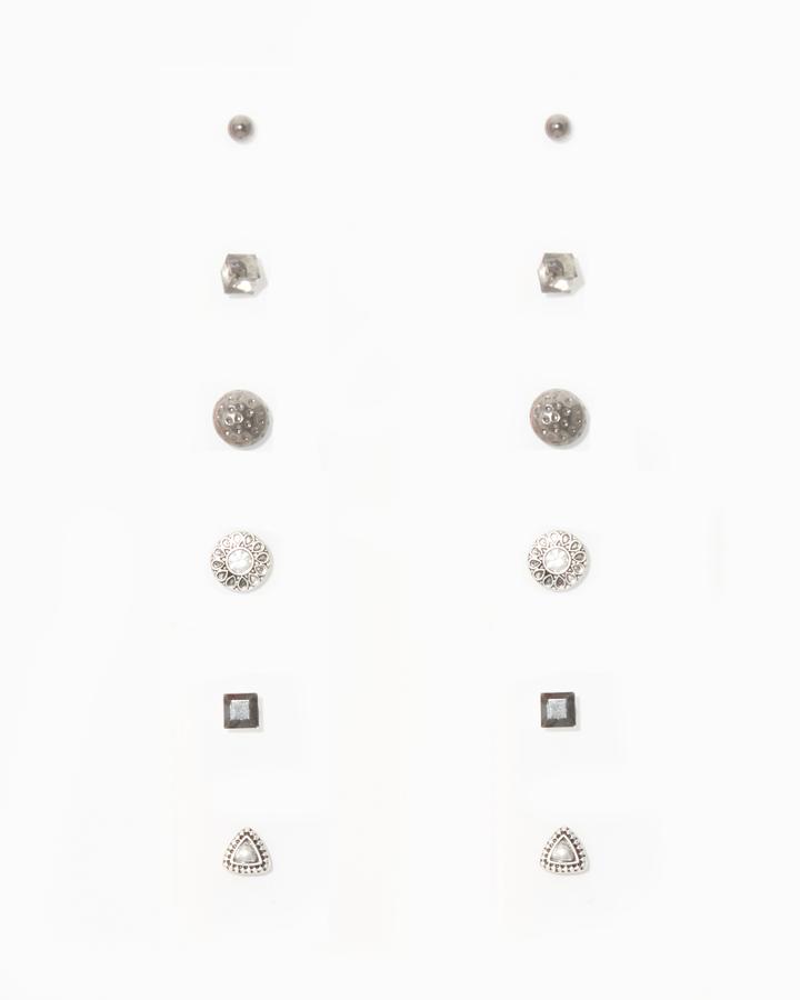 Charming Charlie Modern Metal Motif Earring Set