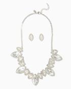 Charming Charlie Garnished Marquise Bib Necklace Set